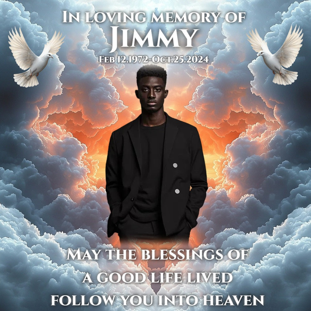 Memorial Backdrop Sunset Heaven Blessing Personalized Backdrop CSH6-373