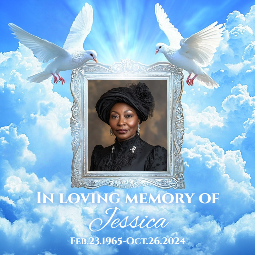 Memorial Backdrop Ideas Dove Sky Elegance Custom Backdrop CSH6-374