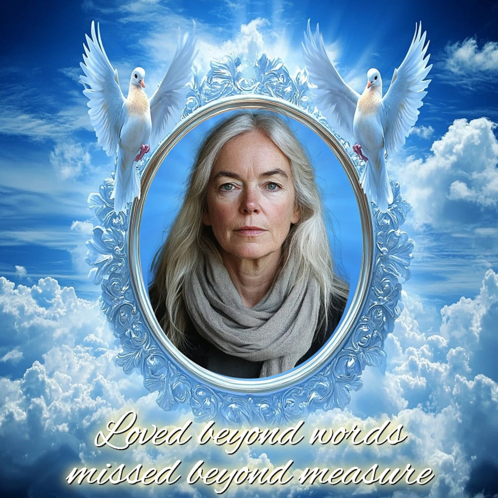 Memorial Backdrop Forever Blue Horizon Personalized Backdrop CSH6-375