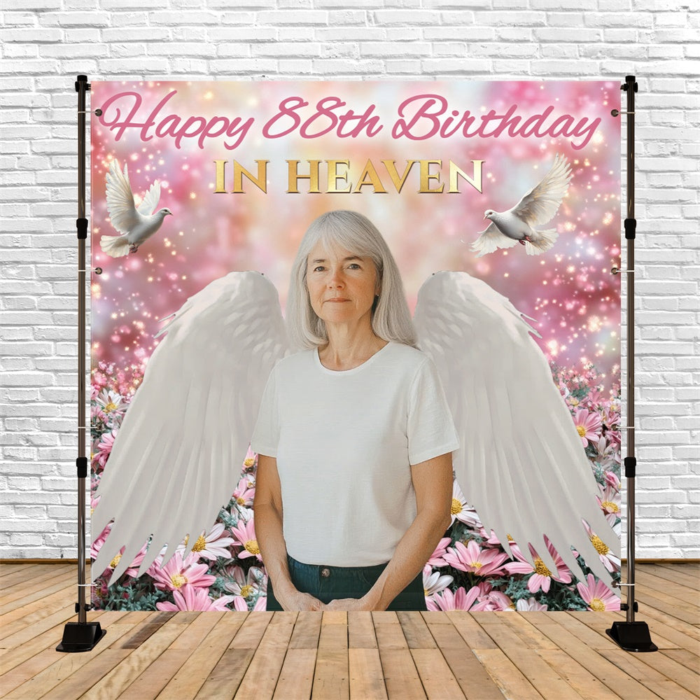 Memorial Backdrops Heavenly Birthday Glow Customized Backdrop CSH6-378