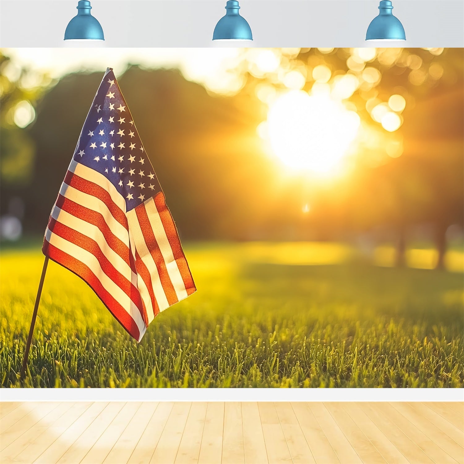 Independence Day Backdrop Patriotic Sunset Serenity Backdrop CSH6-40