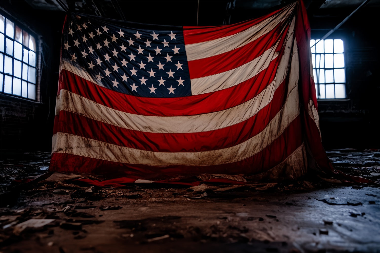 American Flag Photo Backdrop Forgotten Freedom Flag Backdrop CSH6-43