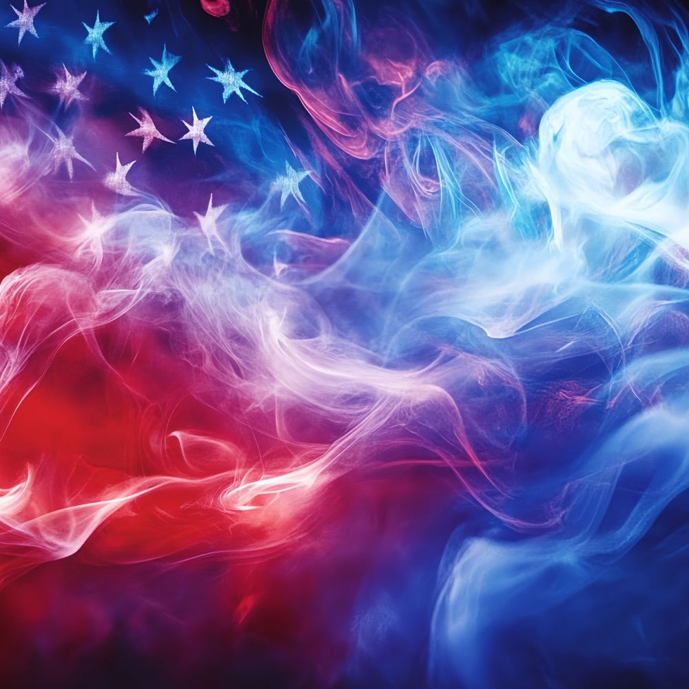4th of July Photography Backdrops Abstract Stars Smoke Backdrop CSH6-46