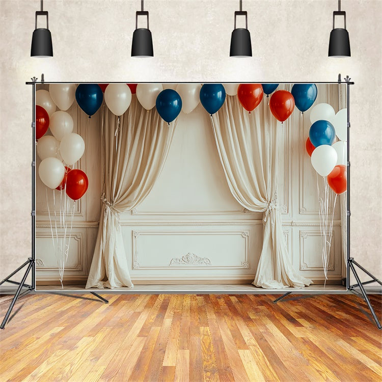 4th of July Backdrops Elegant Patriotic Balloon Backdrop CSH6-47