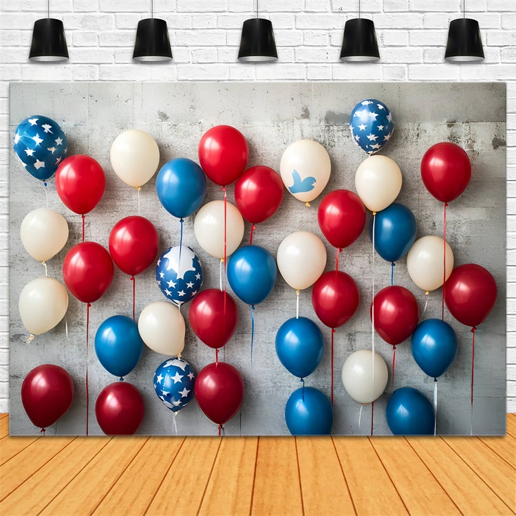 4th of July Photo Backdrop Patriotic Balloon Wall Backdrop CSH6-49