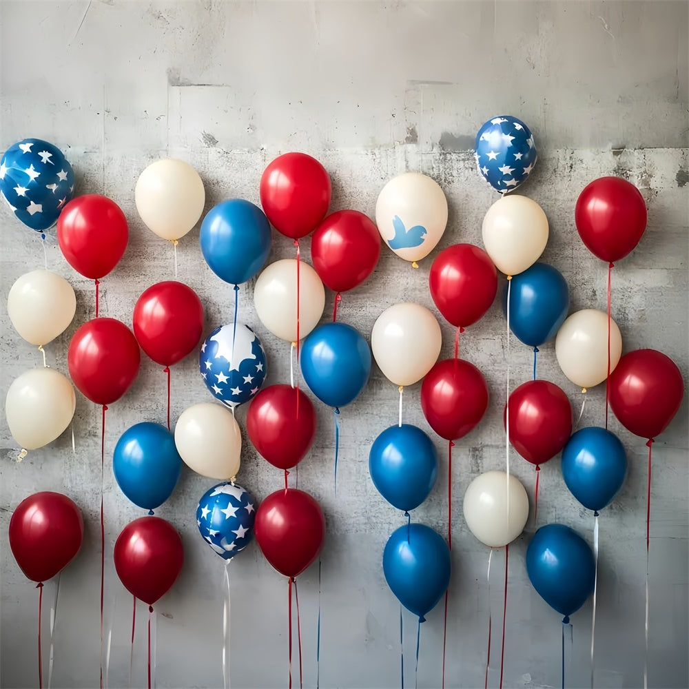 4th of July Photo Backdrop Patriotic Balloon Wall Backdrop CSH6-49