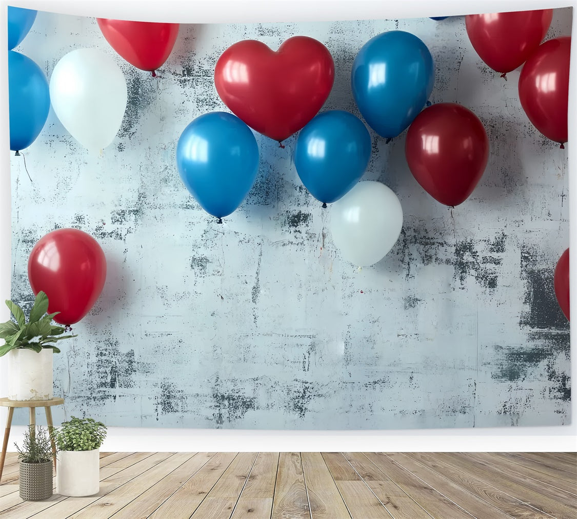 Independence Day Backdrops Retro Patriotic Balloon Backdrop CSH6-50