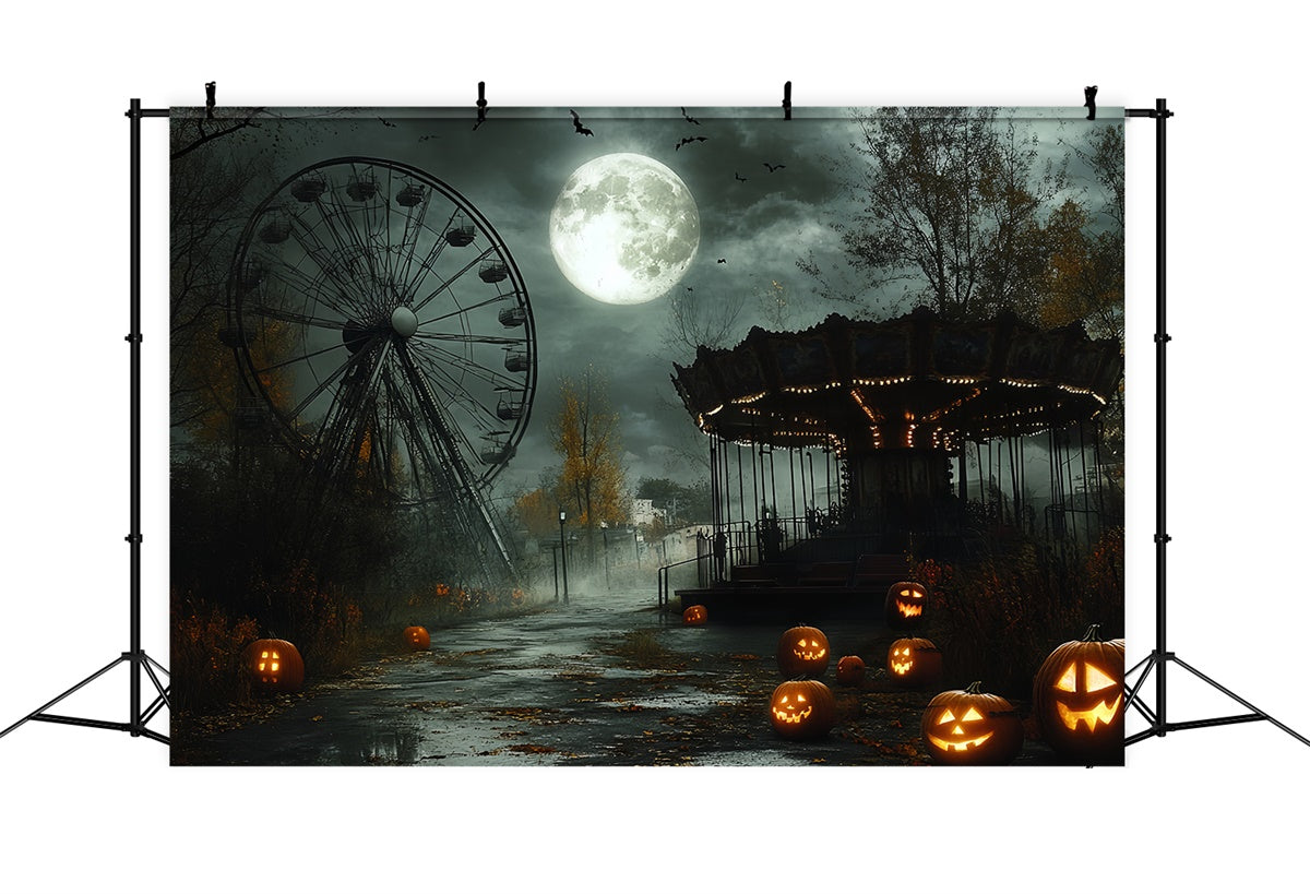Halloween Photography Backdrops Spooky Pumpkin Park Backdrop CSH6-68