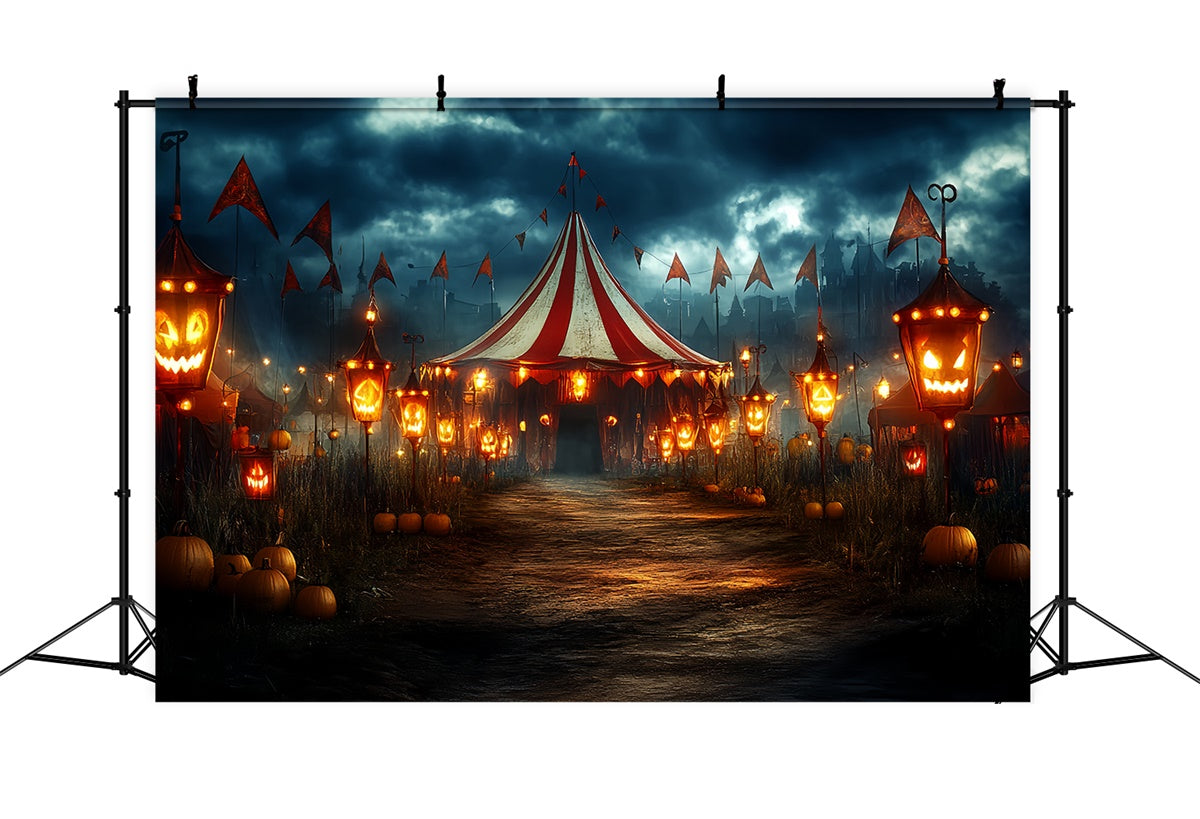 Halloween Picture Backdrop Haunted Circus Lantern Backdrop CSH6-70