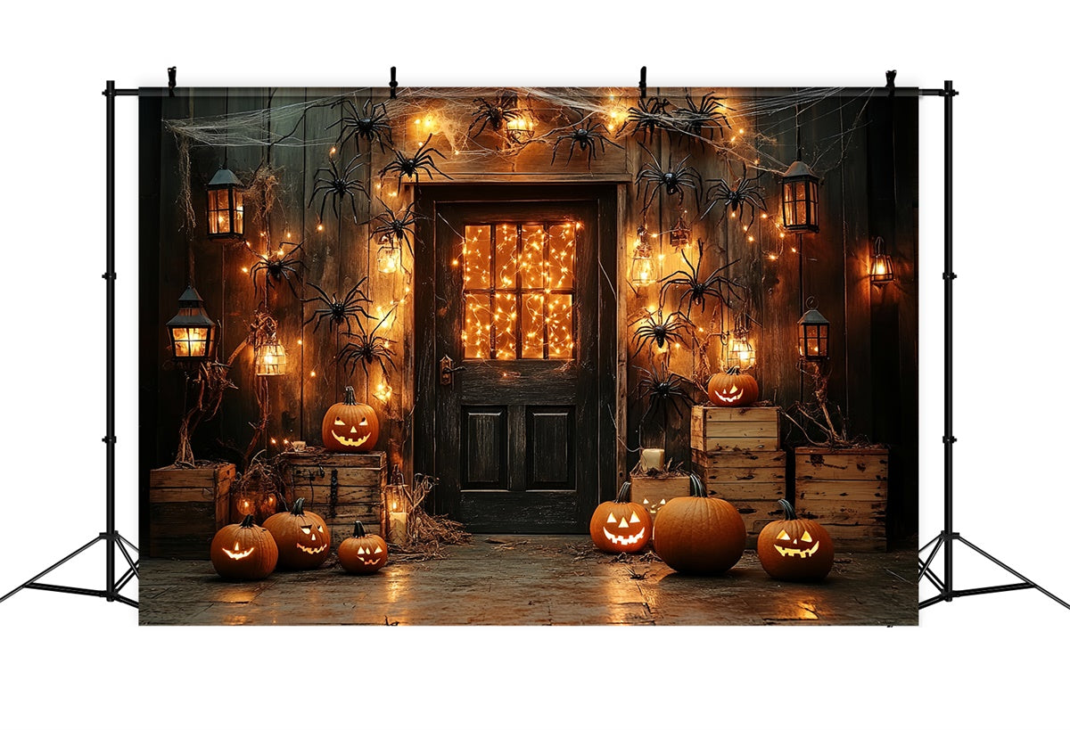 Halloween Backdrop Spooky Porch Lantern Spider Backdrop CSH6-80