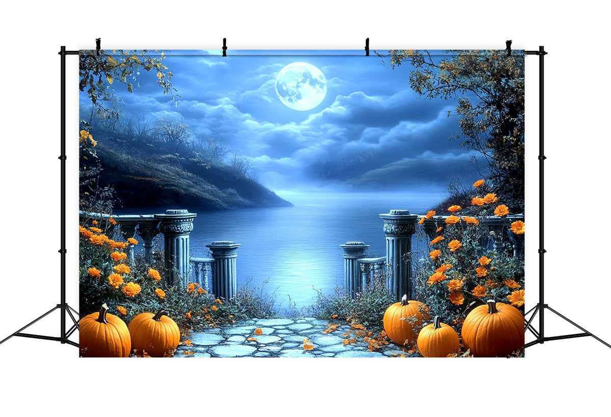 Photography Halloween Backdrop Gothic Lake Moonlight Backdrop CSH6-85