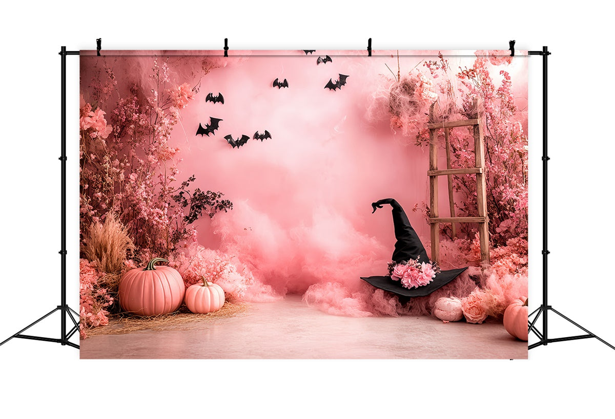 Halloween Wall Backdrop Pink Witch Garden Backdrop CSH6-87