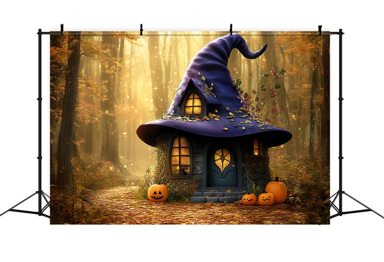 Forest Backdrops Forest Spell Hut Halloween Photo Backdrop CSH6-88