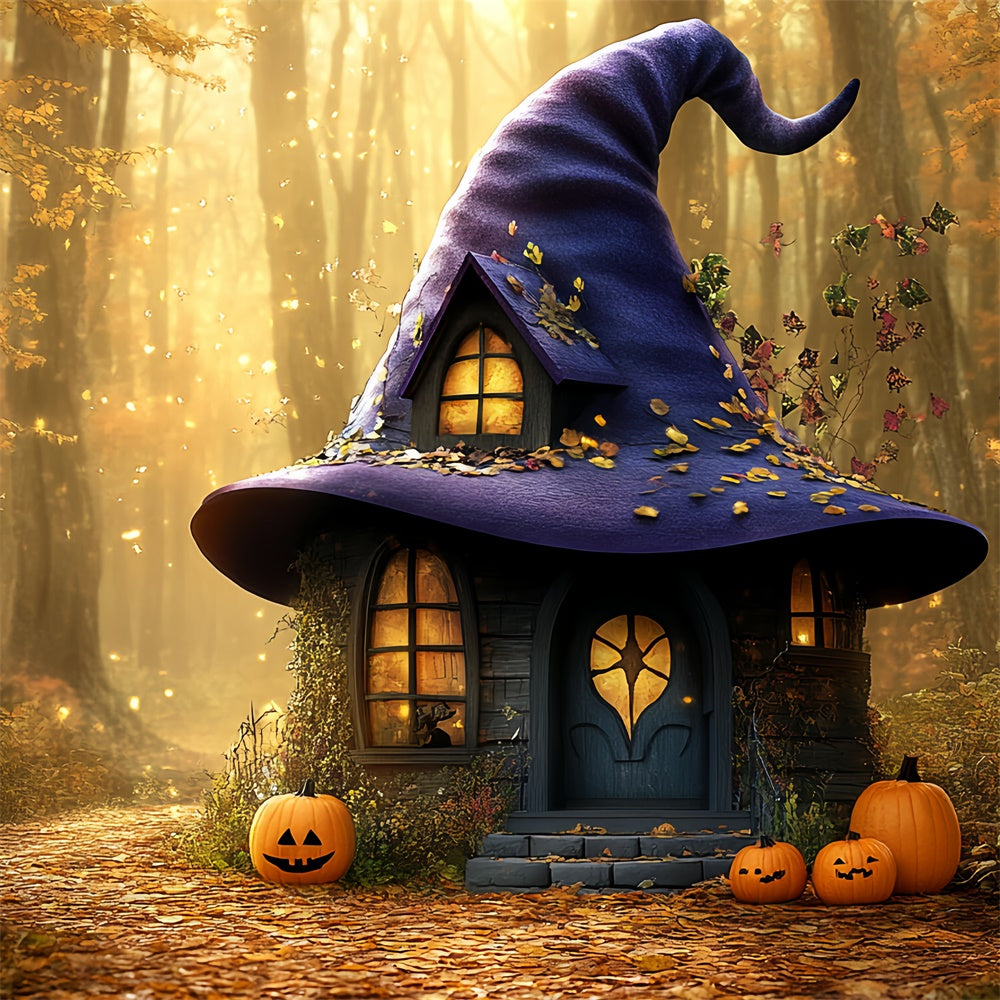 Forest Backdrops Forest Spell Hut Halloween Photo Backdrop CSH6-88