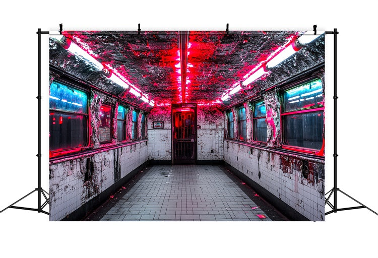 Halloween Photography Backdrops Horror Train Car Backdrop CSH6-93