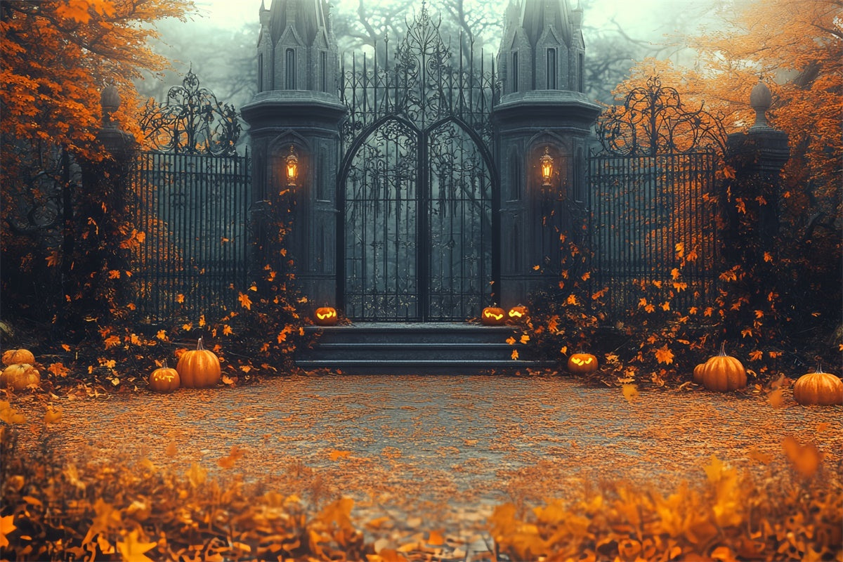 Halloween Backdrop Ideas Enchanted Pumpkin Gate Backdrop CSH6-99