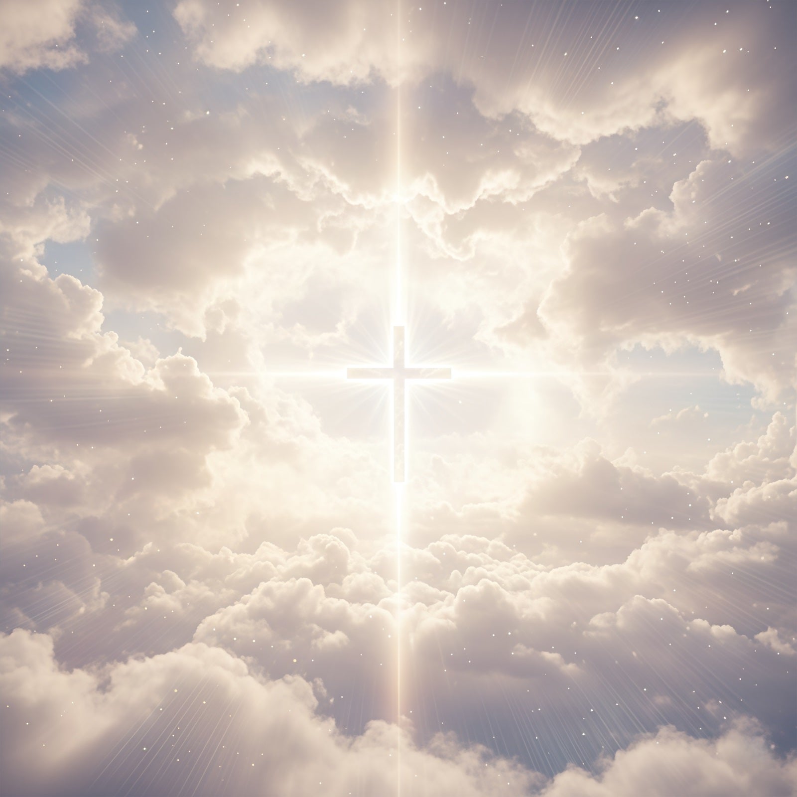 Easter Backdrops For Church Heavenly Light Cross Clouds Easter Backdrop CSH61-1