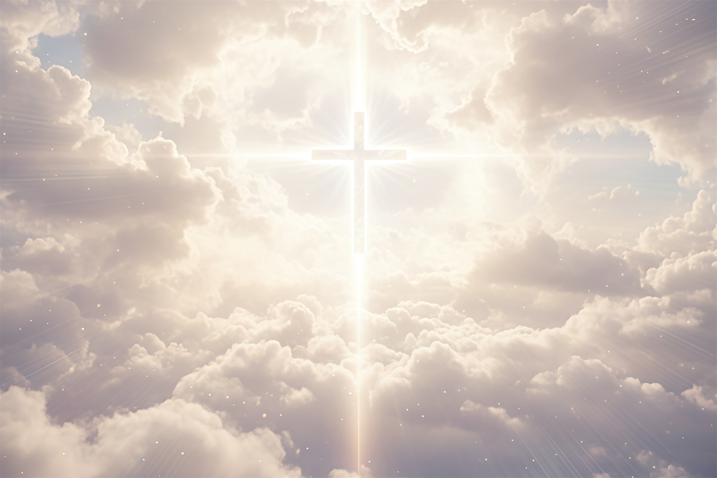 Easter Backdrops For Church Heavenly Light Cross Clouds Easter Backdrop CSH61-1