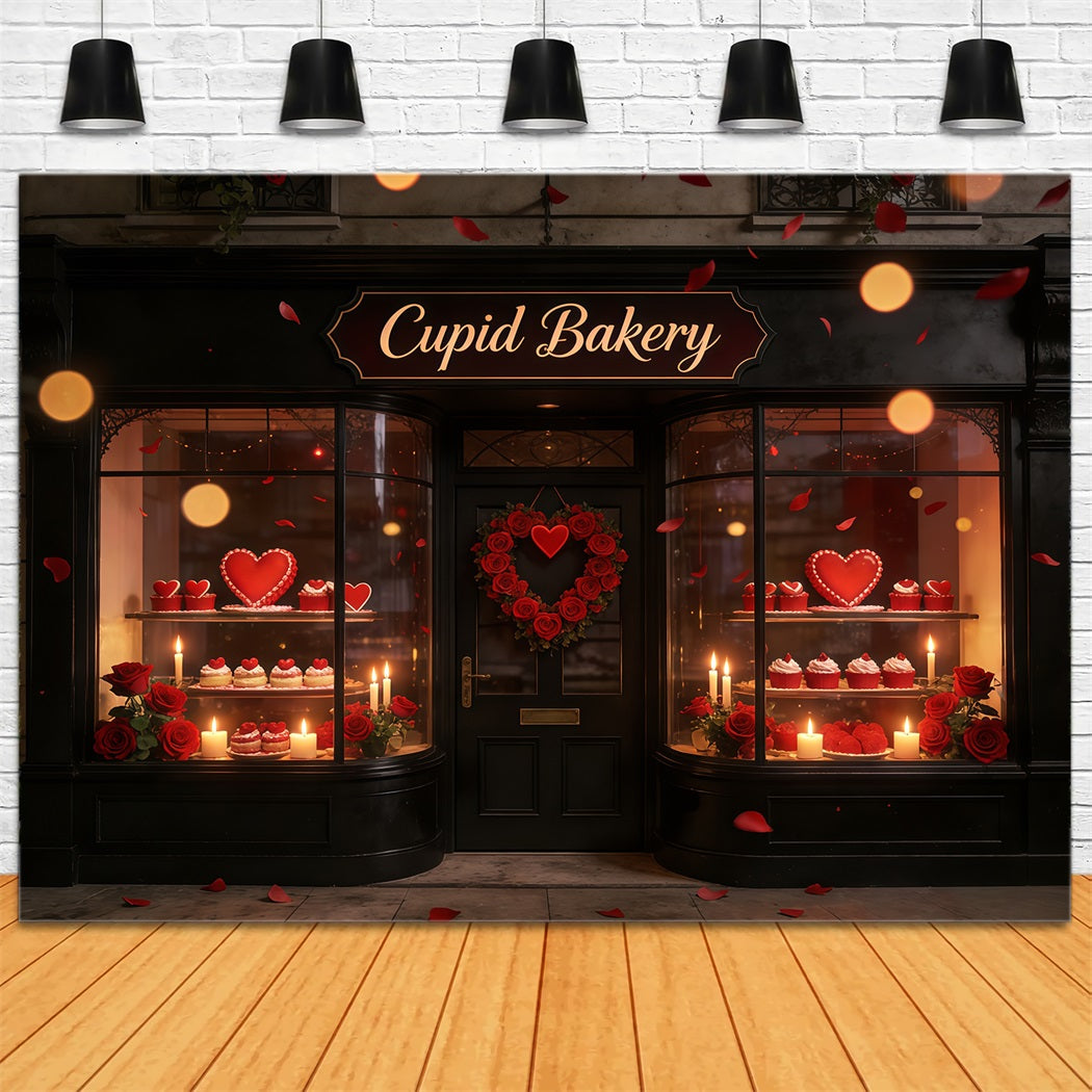 Cupid Valentine Backdrop Cupcake Bakery Window Display Valentine Backdrops CSH61-100