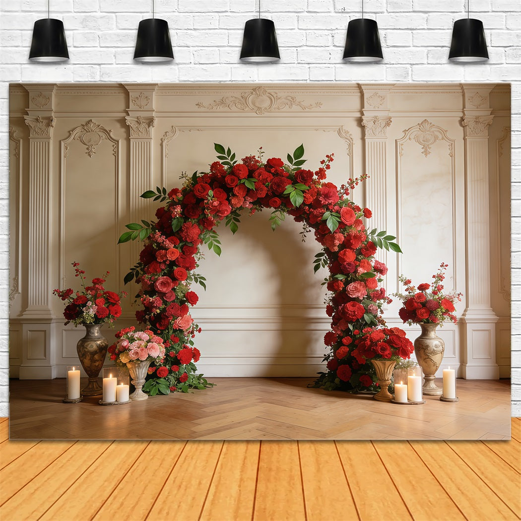 Wildflower Backdrop Ideas Elegant Red Rose Archway Pastel Floral Backdrop CSH61-128