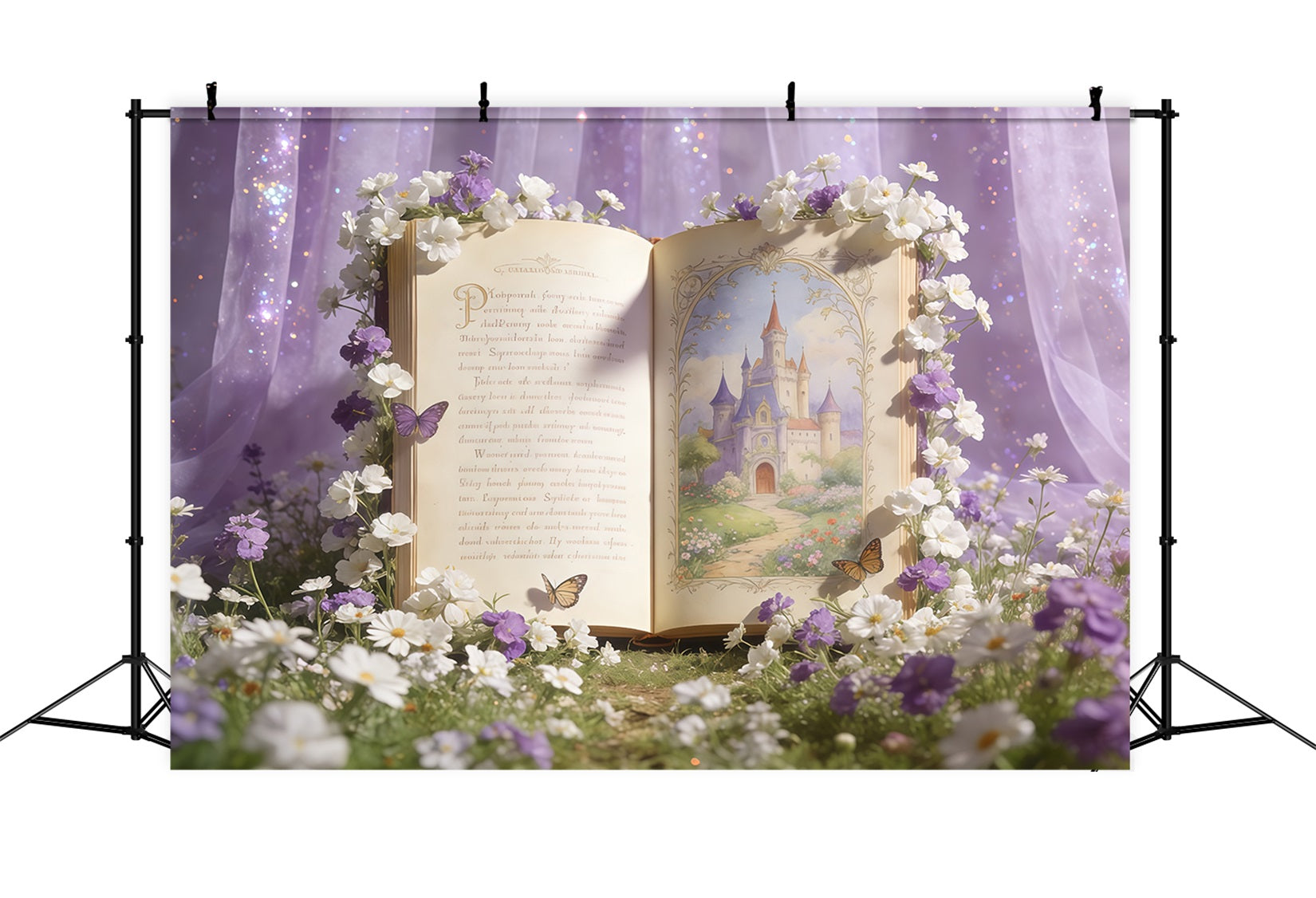 Wildflower Backdrop Ideas Enchanted Storybook Fairy Garden Pastel Floral Backdrop CSH61-129