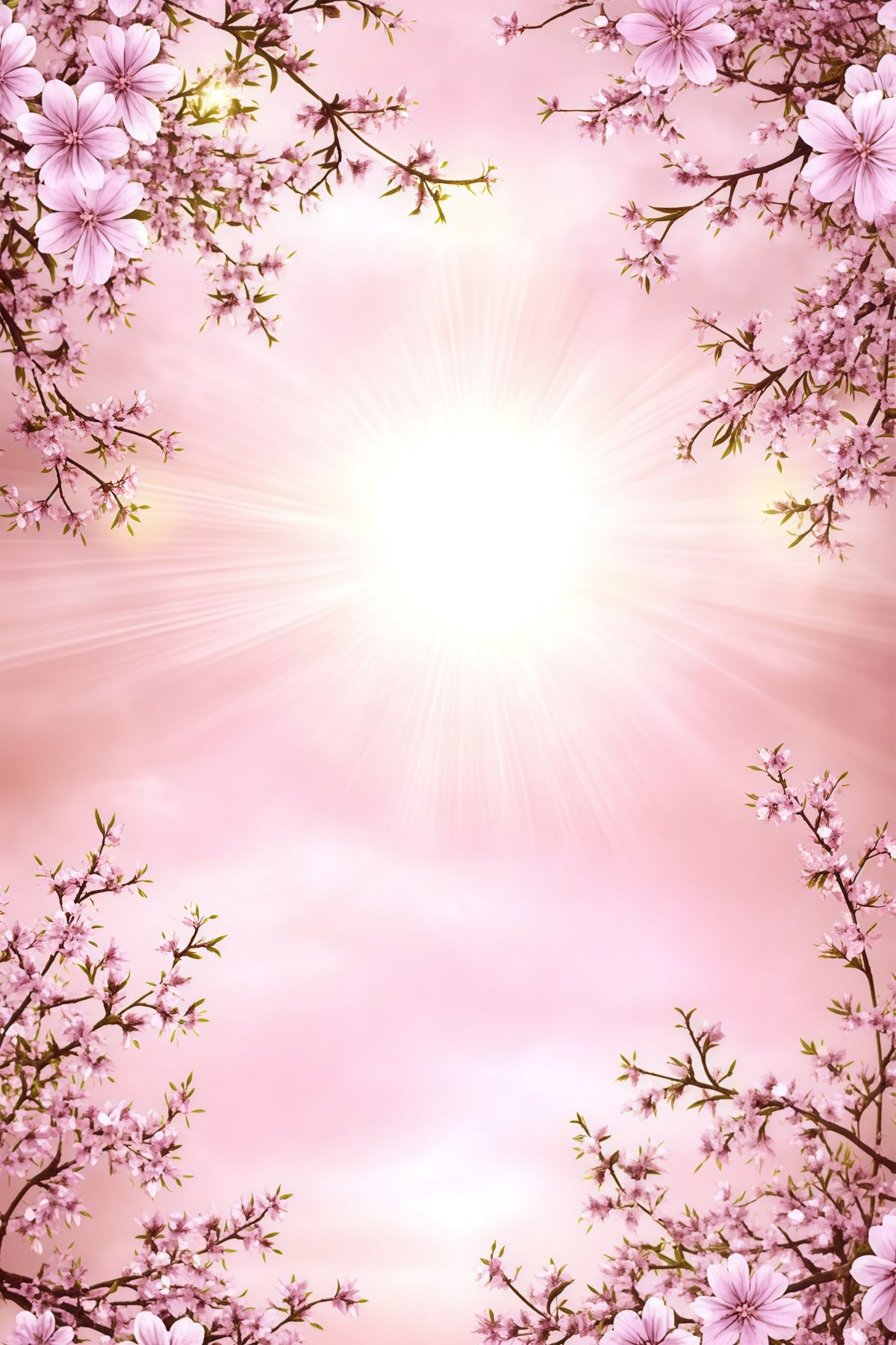 Spring Portrait Backdrops Pink Cherry Blossom Radiance Spring Backdrop For Pictures CSH61-158