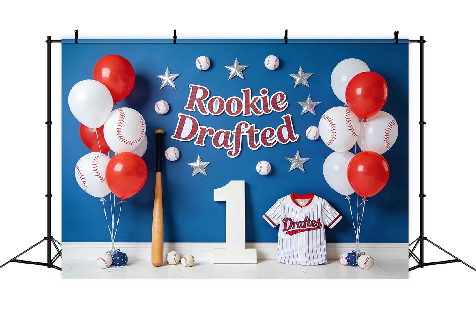Baseball Photo Backdrop Rookie Drafted Balloon Wall Sports Photo Backdrop CSH61-175