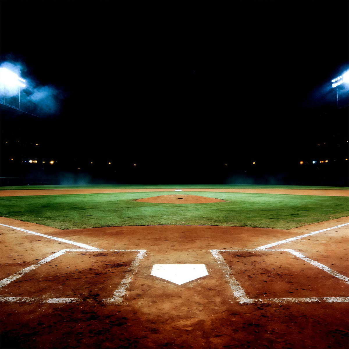 Baseball Field Backdrop Night Stadium Home Plate Sports Photo Backdrop CSH61-177