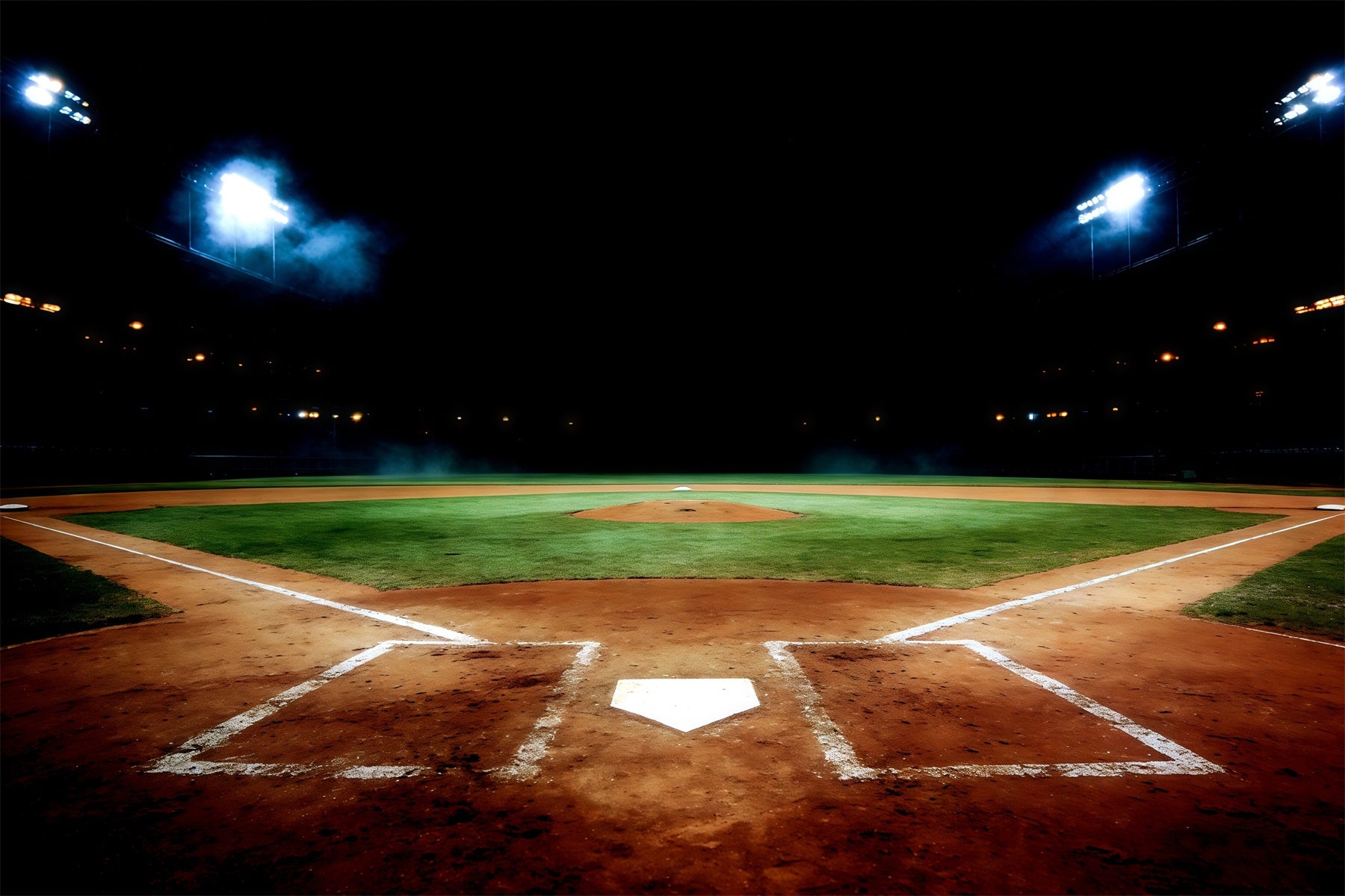Baseball Field Backdrop Night Stadium Home Plate Sports Photo Backdrop CSH61-177