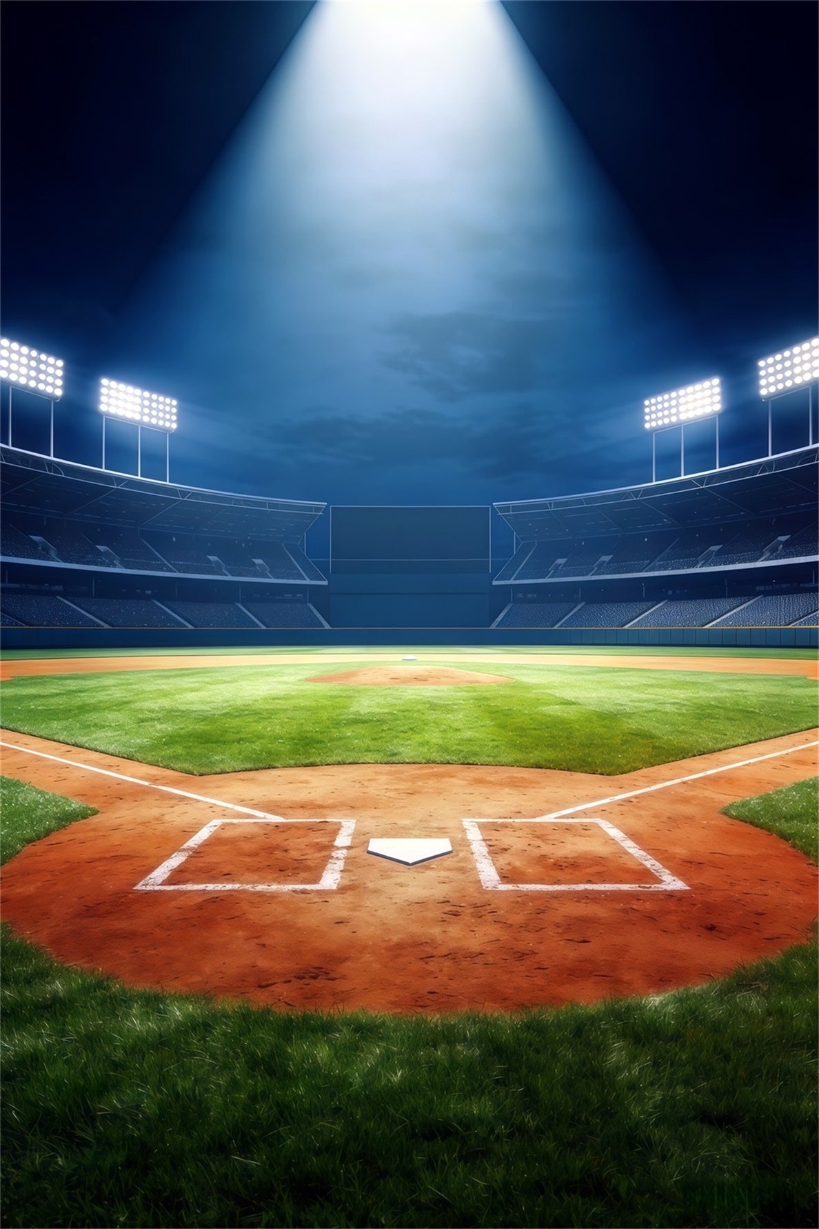 Baseball Photography Backdrop Grand Arena Spotlight Field Sport Backdrop CSH61-178