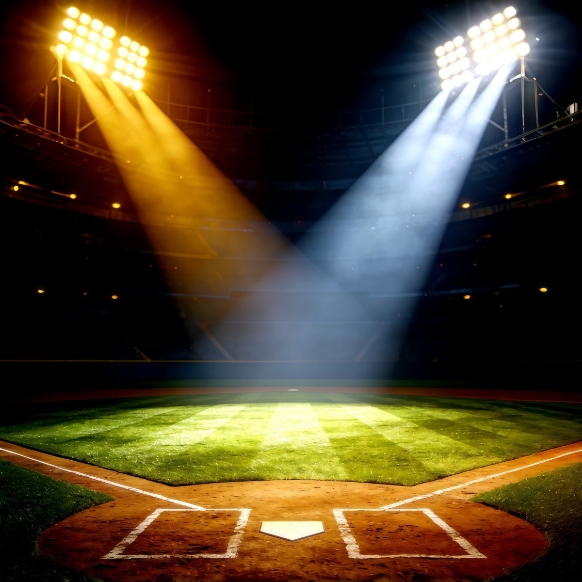 Baseball Backdrop For Pictures Dual Color Stadium Lights Sports Photo Backdrops CSH61-179