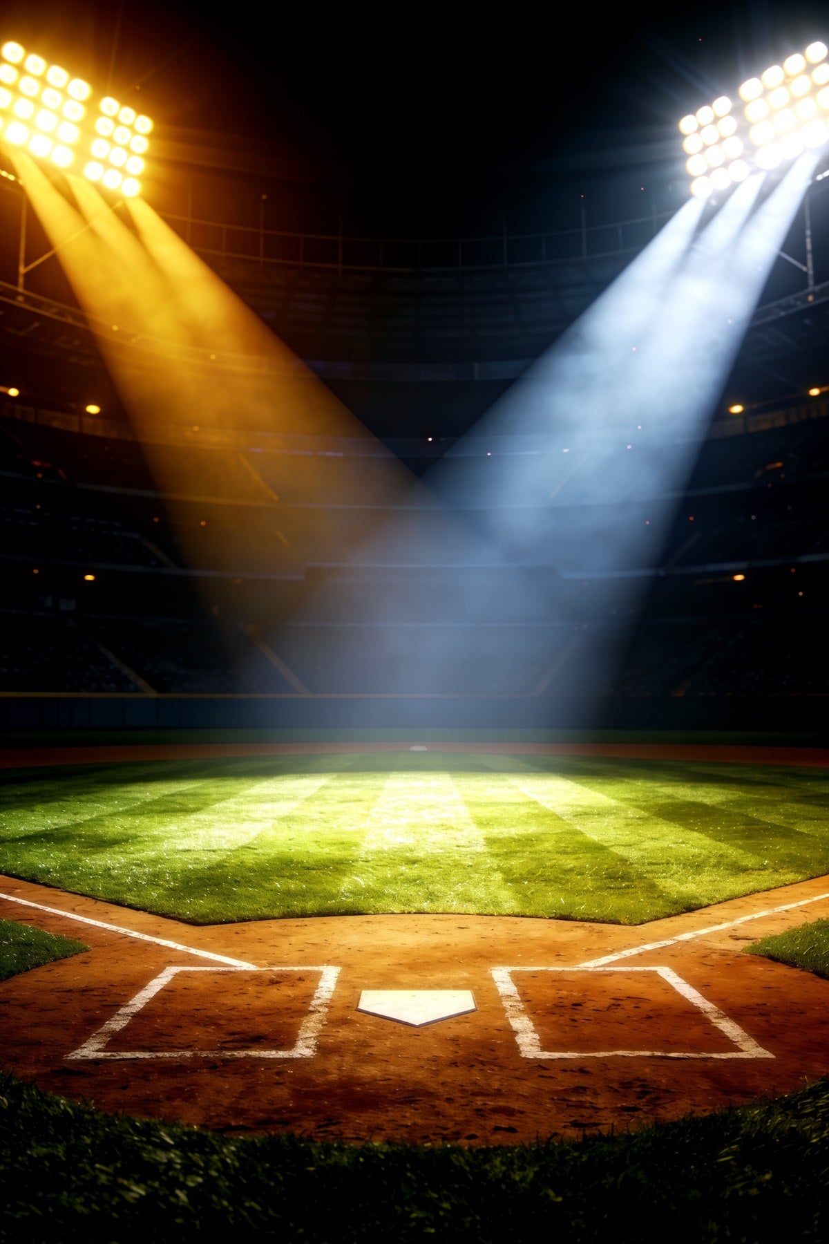 Baseball Backdrop For Pictures Dual Color Stadium Lights Sports Photo Backdrops CSH61-179