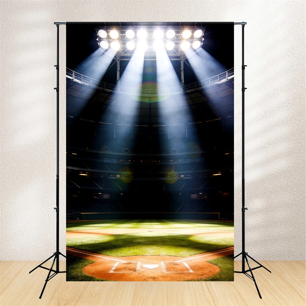 Baseball Field Photo Backdrop Championship Spotlight Tower Sports Photography Backdrop CSH61-180