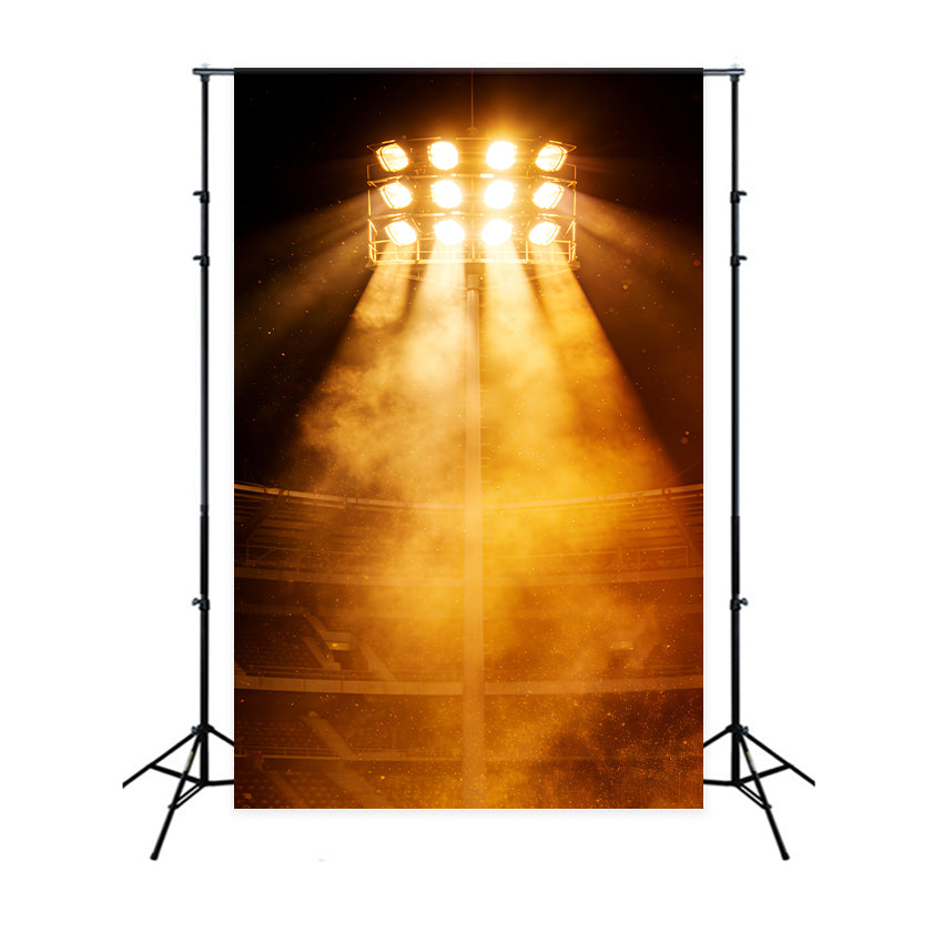 Baseball Backdrop Golden Stadium Light Burst Sports Photography Backdrop CSH61-181