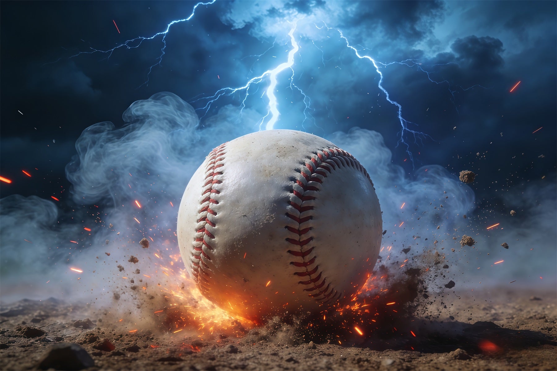 Baseball Backdrop For Pictures Lightning Power Impact Sports Photo Backdrop CSH61-187
