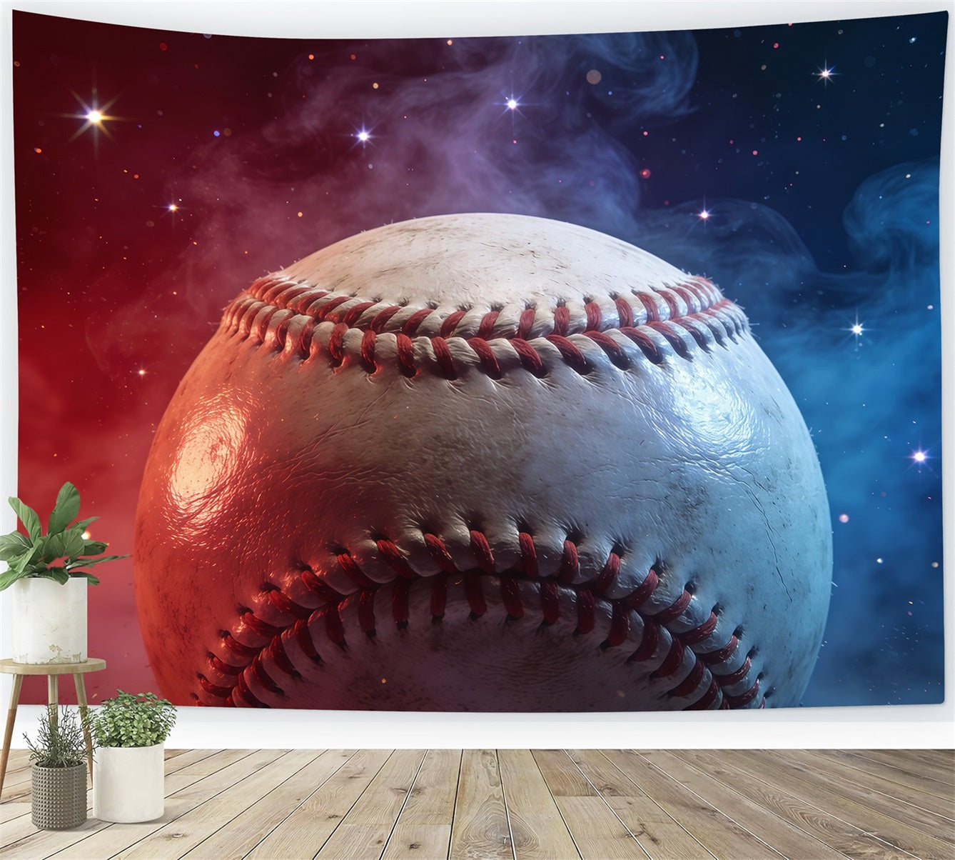 Baseball Backdrop Cosmic Red Blue Baseball Glow Sports Backdrops For Photography CSH61-188