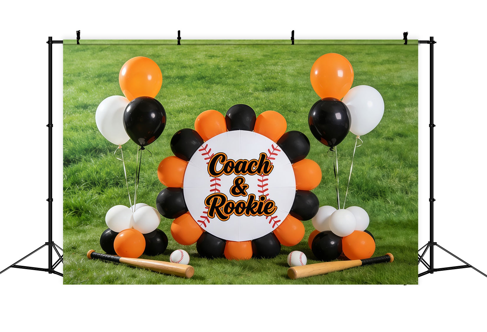 Baseball Backdrops Coach Rookie Balloon Field Sports Photography Backdrops CSH61-190