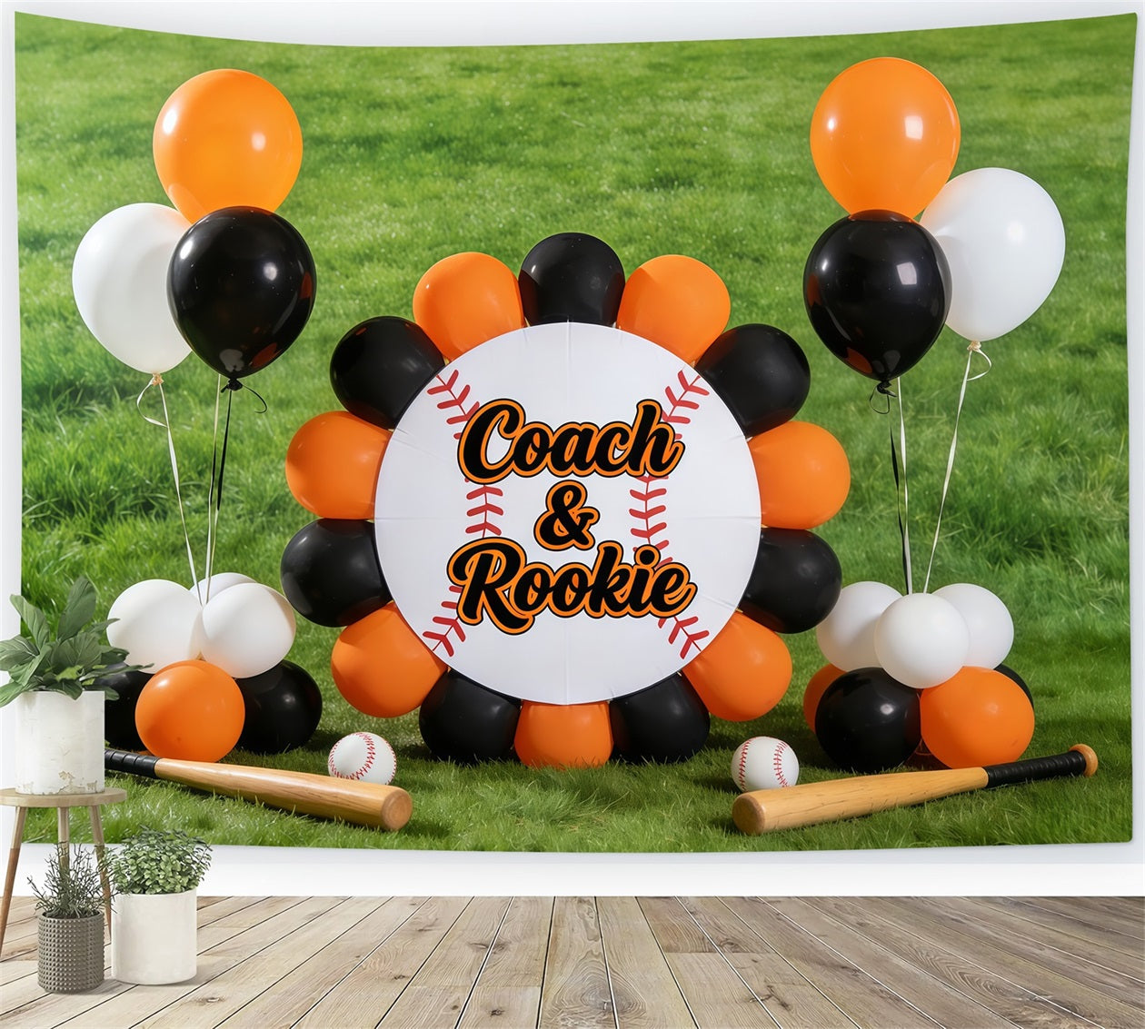 Baseball Backdrops Coach Rookie Balloon Field Sports Photography Backdrops CSH61-190