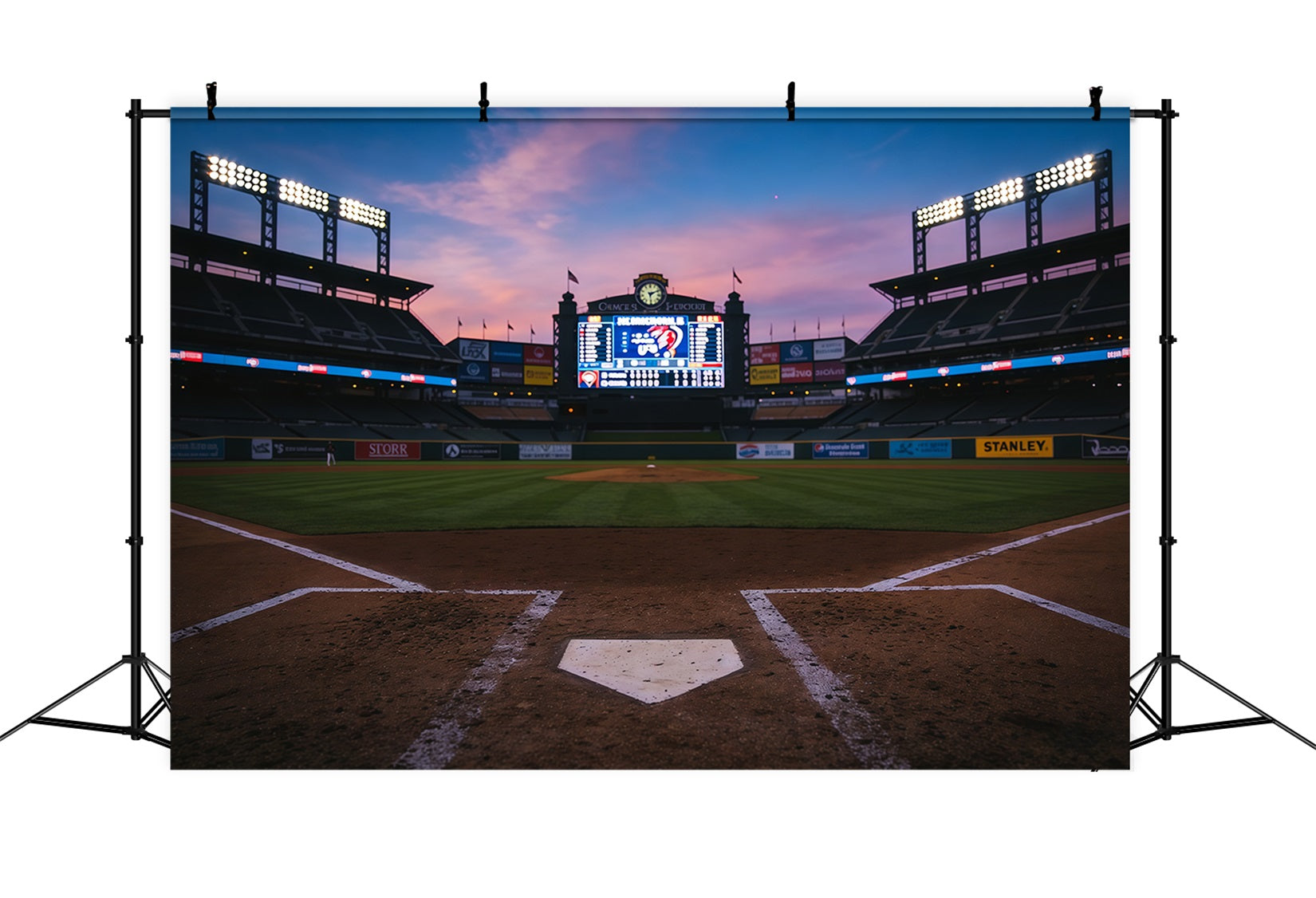 Baseball Backdrops Twilight Stadium Scoreboard Glow Sports Backdrops For Photography CSH61-192