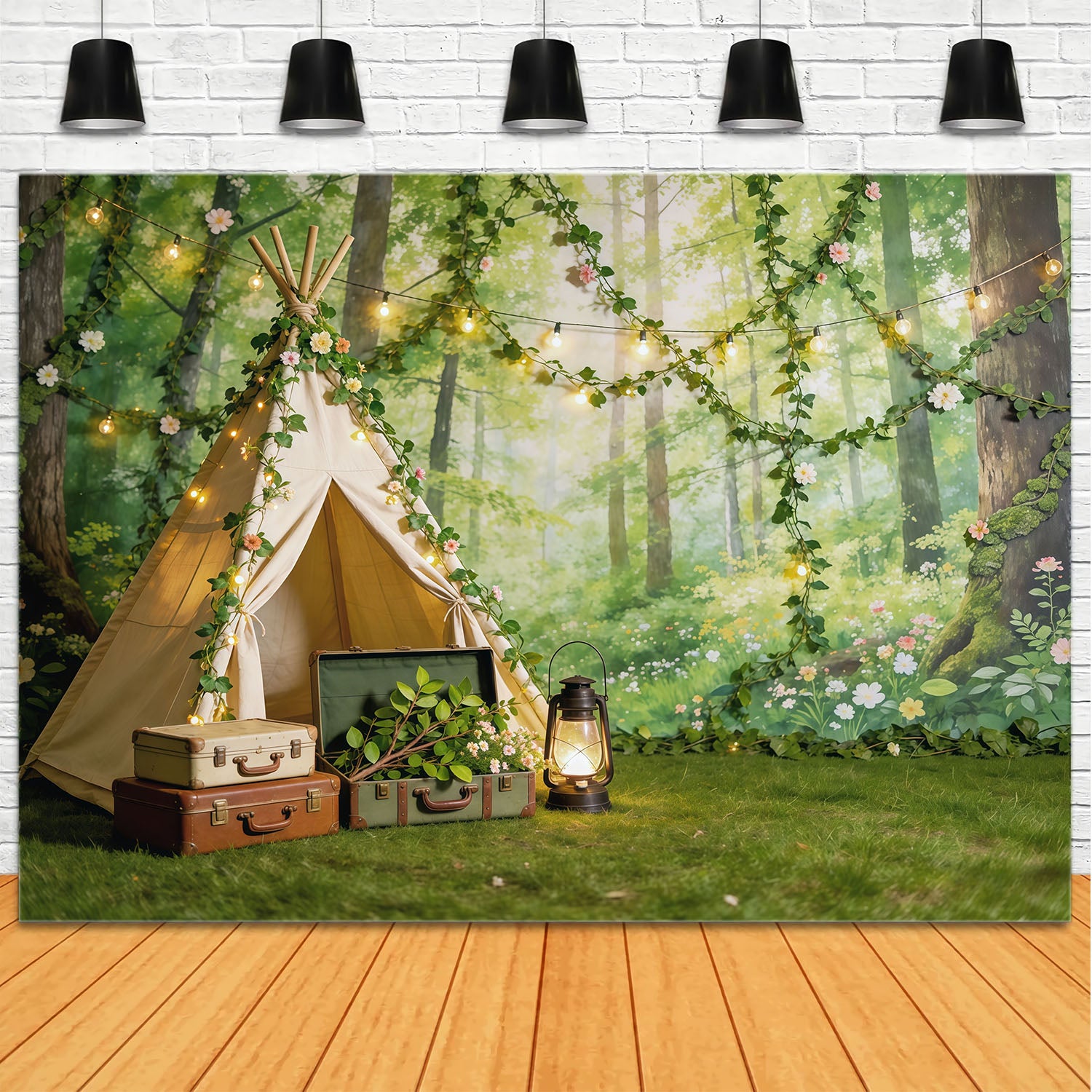 Fairy Forest Backdrop Enchanted Woodland Picnic Camp Photography Backdrop Forest CSH61-199