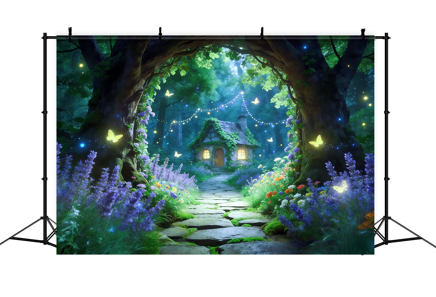 Magical Forest Backdrop Firefly Cottage Garden Path Forest Backdrop Ideas CSH61-203