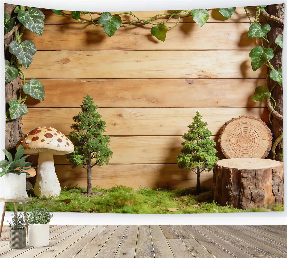 Forest Backdrop Rustic Wood Ivy Display Forest Photo Booth Backdrop CSH61-205