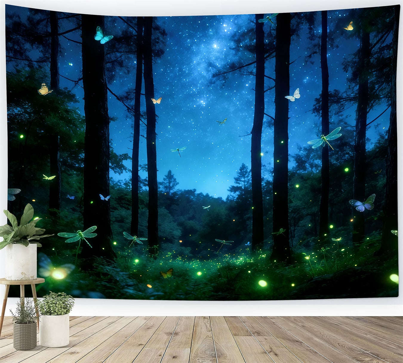 Enchanted Forest Backdrop Starlit Butterfly Dream Grove Forest Photography Backdrop CSH61-207