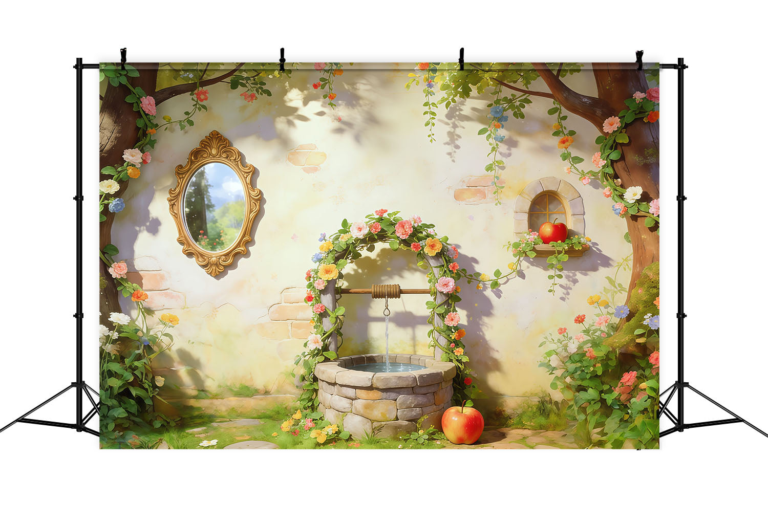 Fantasy Forest Backdrop Enchanted Garden Wishing Well Forest Photo Backdrops CSH61-225