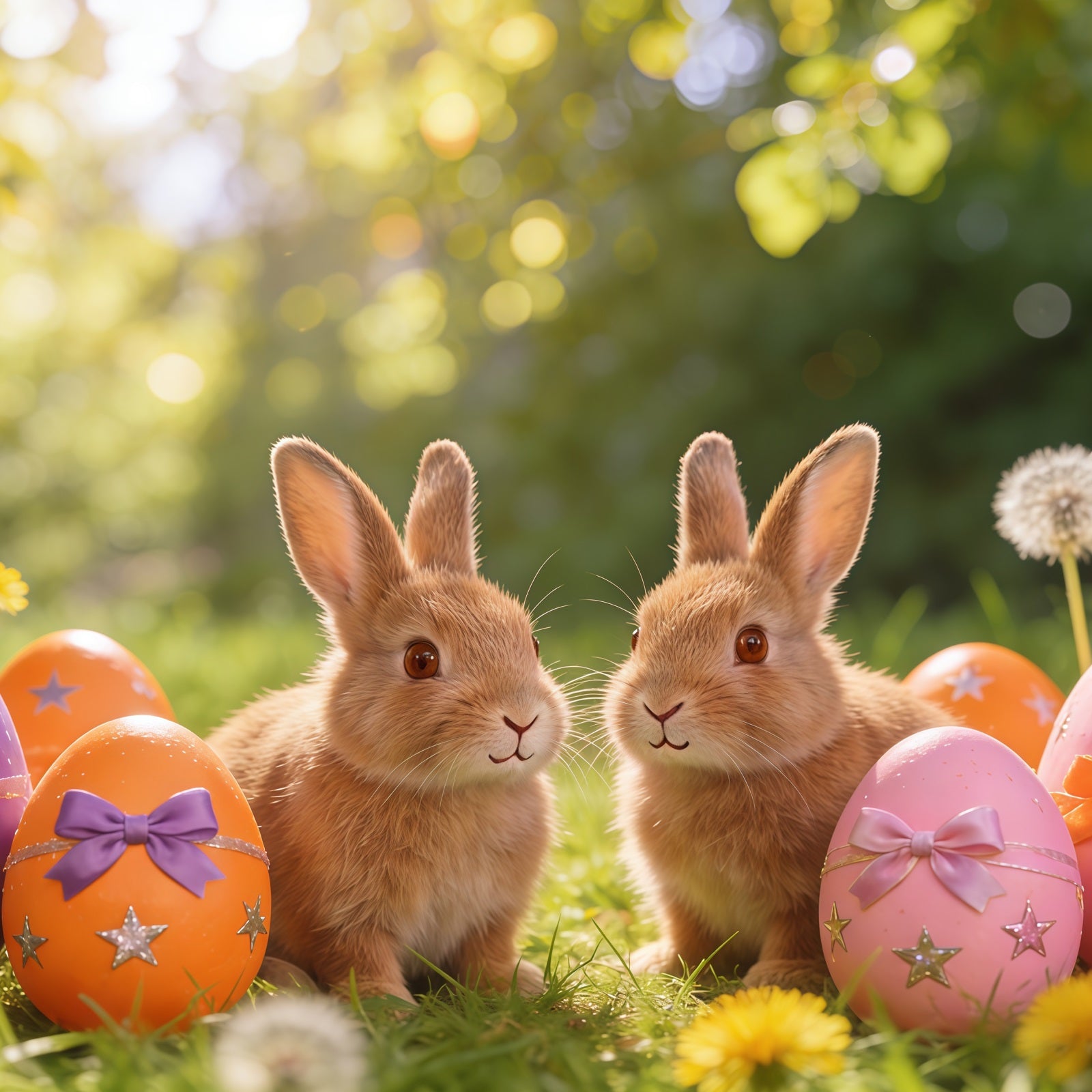 Easter Bunny Backdrop Spring Meadow Painted Eggs Backdrop Easter CSH61-23