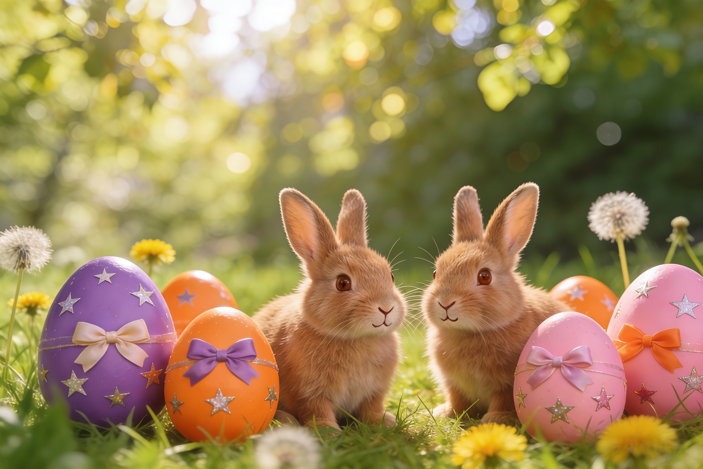 Easter Bunny Backdrop Spring Meadow Painted Eggs Backdrop Easter CSH61-23