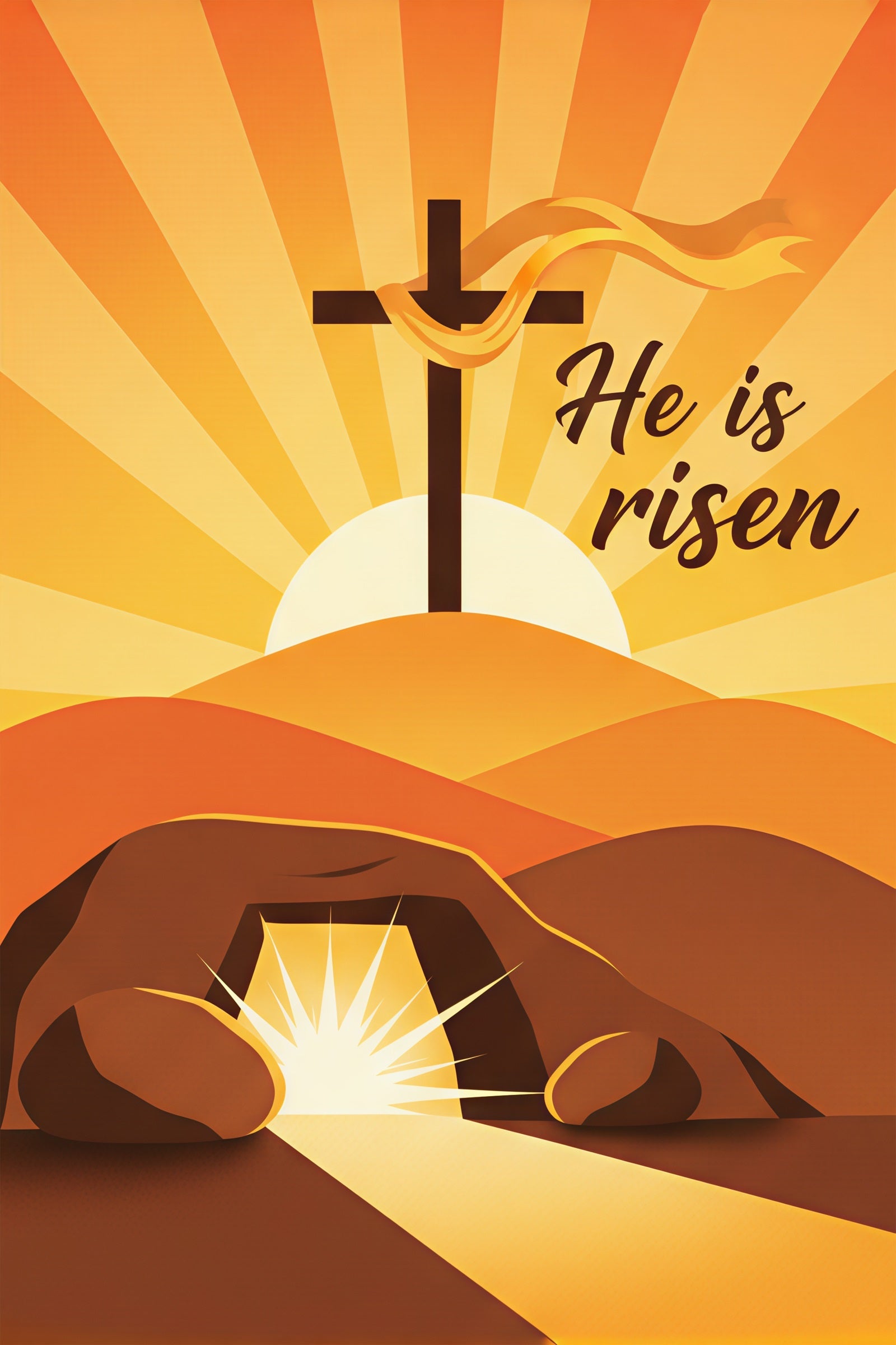 Easter Backdrops For Church Risen Cross Sunrise Hills Easter Backdrop Ideas CSH61-3