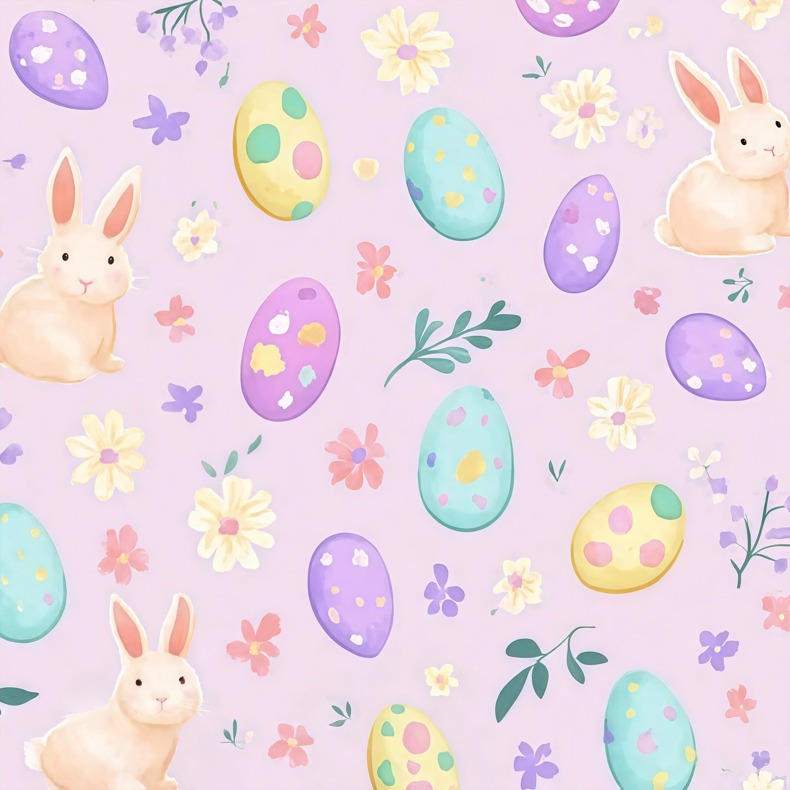 Easter Bunny Backdrop Watercolor Print Egg Pattern Easter Photo Backdrop Ideas CSH61-31