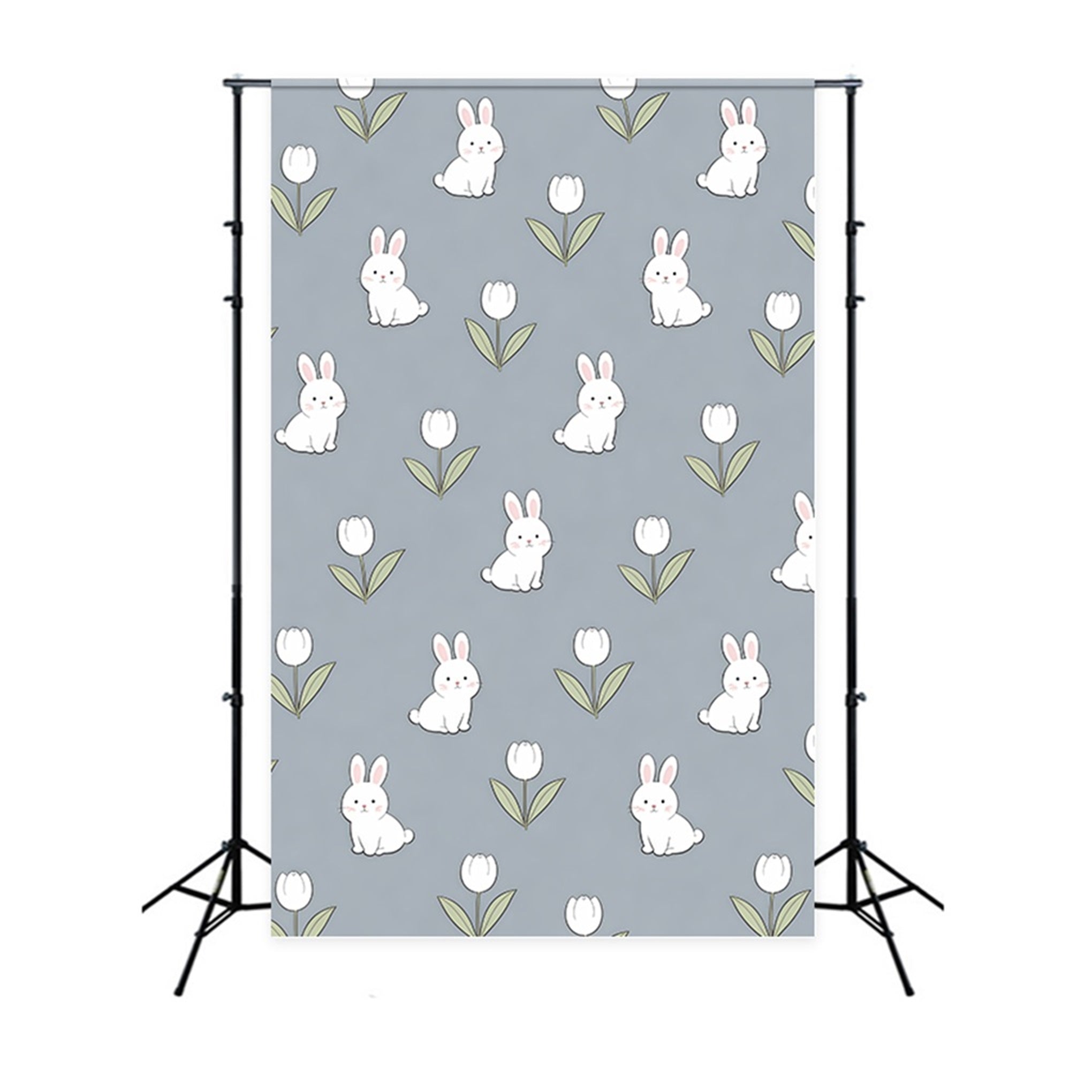 Easter Bunny Backdrop Ideas Cute Rabbit Tulip Pattern Easter Photo Backdrop CSH61-47