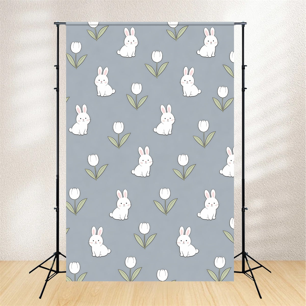 Easter Bunny Backdrop Ideas Cute Rabbit Tulip Pattern Easter Photo Backdrop CSH61-47